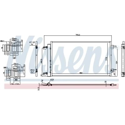 NISSENS 940735 Aluminium Kondensator - R134a, Trockner NISSENS 940735 Aluminium Kondensator - R134a, Trockner