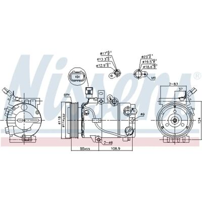 NISSENS 890243 Klimakompressor - Kompakt, OEM Fit, 142cm³ NISSENS 890243 Klimakompressor - Kompakt, OEM Fit, 142cm³