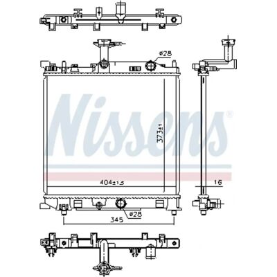 Nissens 641777 Radiator - Alumiini, 16mm, 373x404mm - Radiator Nissens 641777 Radiator - Alumiini, 16mm, 373x404mm - Radiator
