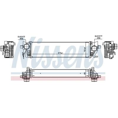 Intercooler Volvo - 615x161x80mm - Alluminio - Per S60 III, S90 II, V60 II, V90 II Intercooler Volvo - 615x161x80mm - Alluminio - Per S60 III, S90 II, V60 II, V90 II