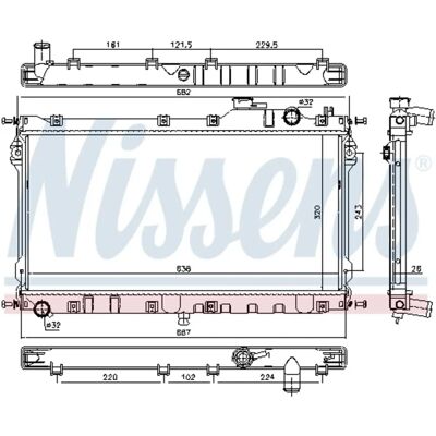 NISSENS 68559 Aluminium Radiator - Motor kjøling NISSENS 68559 Aluminium Radiator - Motor kjøling