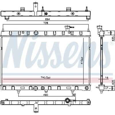 NISSENS 606312 Aluminium Kühler - Radiator NISSENS 606312 Aluminium Kühler - Radiator