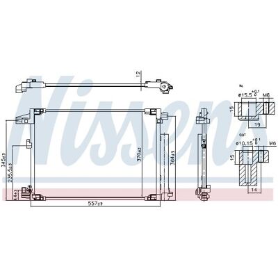 NISSENS 941001 Toyota Aluminium Klimakondensator R134a R1234yf NISSENS 941001 Toyota Aluminium Klimakondensator R134a R1234yf