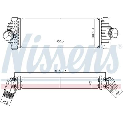 Intercooler NISSENS 961230 - Aria-Aria, Acqua-Aria, Senza Valvola EGR FORD Transit Custom V362 Intercooler NISSENS 961230 - Aria-Aria, Acqua-Aria, Senza Valvola EGR FORD Transit Custom V362