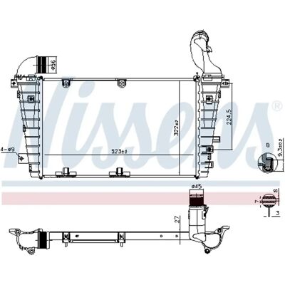 Nissens 961267 Intercooler - Lucht & Water, Opel Zafira B Nissens 961267 Intercooler - Lucht & Water, Opel Zafira B