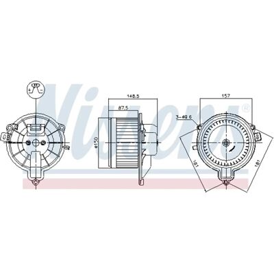 NISSENS 87572 Indendørs ventilator - Uden regulator NISSENS 87572 Indendørs ventilator - Uden regulator