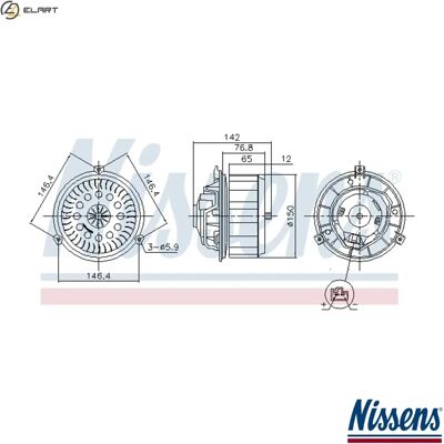 NISSENS 87623 - Internt ventilator NISSENS 87623 - Internt ventilator