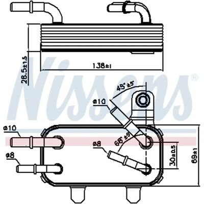NISSENS Refroidisseur d'huile - Eau, 138x69mm, Aluminium NISSENS Refroidisseur d'huile - Eau, 138x69mm, Aluminium