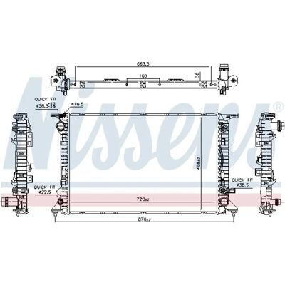 Nissens 606466 Alumiininen jäähdyttim Radiator for Porsche Macan - Moottorin jäähdytys Nissens 606466 Alumiininen jäähdyttim Radiator for Porsche Macan - Moottorin jäähdytys