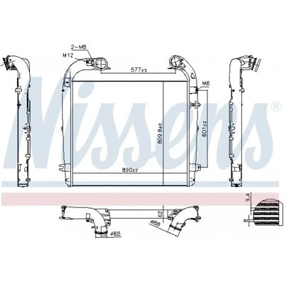 NISSENS 961439 Intercooler - Luft-luft, Utan EGR - För SCANIA NISSENS 961439 Intercooler - Luft-luft, Utan EGR - För SCANIA