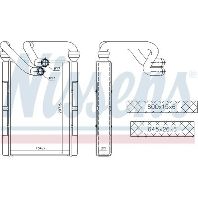 Nissens Toyota Yaris Aluminium Wärmetauscher - Heizsystem Nissens Toyota Yaris Aluminium Wärmetauscher - Heizsystem