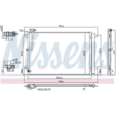 NISSENS 941077 Condenseur de Climatisation en Aluminium avec Sécheur NISSENS 941077 Condenseur de Climatisation en Aluminium avec Sécheur