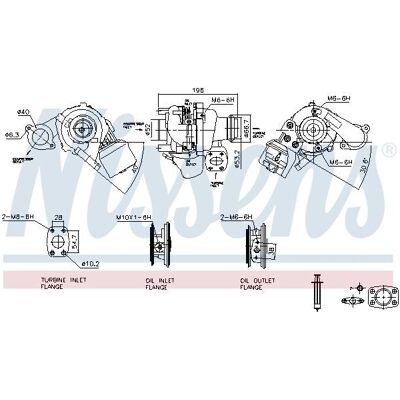 NISSENS 93258 Turbo - Oljekjølt eksosgass turbine NISSENS 93258 Turbo - Oljekjølt eksosgass turbine