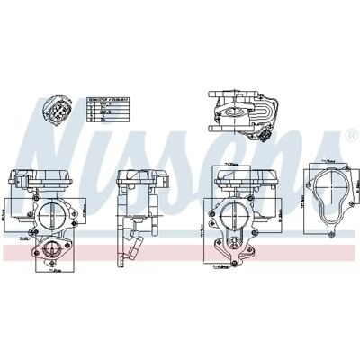 NISSENS 98156 - Sähköinen EGR-venttiili Audiin - Elektroninen ohjaus NISSENS 98156 - Sähköinen EGR-venttiili Audiin - Elektroninen ohjaus