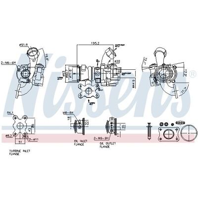 NISSENS 93305 Turbooplader - Turbo, Udstødningsgas, Vandskylning NISSENS 93305 Turbooplader - Turbo, Udstødningsgas, Vandskylning