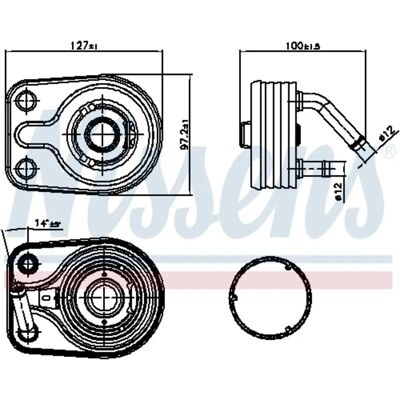 NISSENS 91163 Wassergekühlter Ölkühler - Öl Kühler NISSENS 91163 Wassergekühlter Ölkühler - Öl Kühler