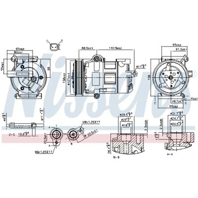 Nissens SD7V16 Klimakompressor - Ford Transit Bus Nissens SD7V16 Klimakompressor - Ford Transit Bus