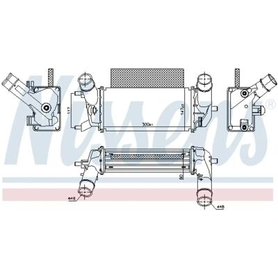 Intercooler voor Ford EcoSport Fiesta Mk7 Van - Luchtgekoeld - Aluminium - 80x300x142mm Intercooler voor Ford EcoSport Fiesta Mk7 Van - Luchtgekoeld - Aluminium - 80x300x142mm