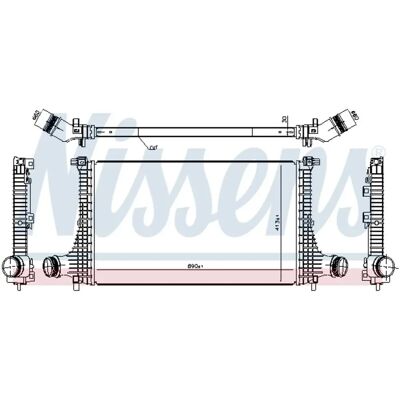 NISSENS 961502 Intercooler - Lucht-Lucht Water-Lucht - Aluminium Koelribben NISSENS 961502 Intercooler - Lucht-Lucht Water-Lucht - Aluminium Koelribben