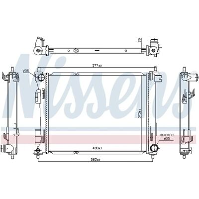 Nissens 606731 Radiatore - Sistema di raffreddamento Nissens 606731 Radiatore - Sistema di raffreddamento
