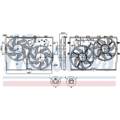 NISSENS 850002 Fan Motor - Radiator Fan Frame NISSENS 850002 Fan Motor - Radiator Fan Frame