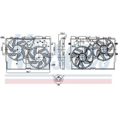 NISSENS 850004 Radiatorventilator - Motorkøling NISSENS 850004 Radiatorventilator - Motorkøling
