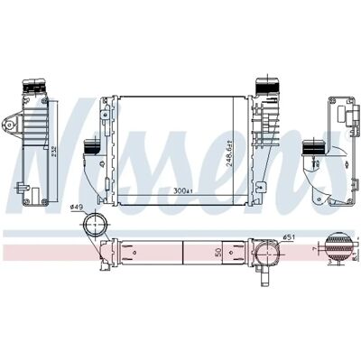 Intercooler NISSENS 961522 - Aria-Aria, Aria-Acqua, senza valvola EGR Intercooler NISSENS 961522 - Aria-Aria, Aria-Acqua, senza valvola EGR