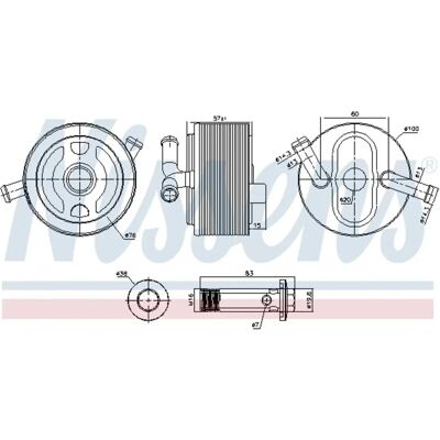 NISSENS 91243 Aluminium Wassergekühlter Öl Kühler - Für Mitsubishi L200 / Triton IV NISSENS 91243 Aluminium Wassergekühlter Öl Kühler - Für Mitsubishi L200 / Triton IV