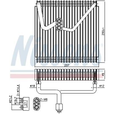 Nissens 971391g000 Aluminium Verdampfer für Kia Rio 2 JB - Klimaanlage Nissens 971391g000 Aluminium Verdampfer für Kia Rio 2 JB - Klimaanlage