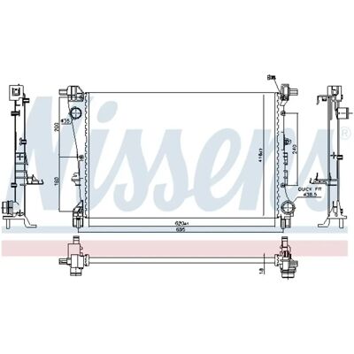 NISSENS 606810 Alumiinijäähdytin - Veden jäähdytys - Auton osa NISSENS 606810 Alumiinijäähdytin - Veden jäähdytys - Auton osa