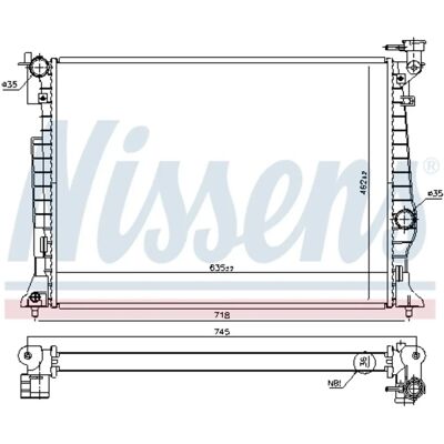 NISSENS 606953 Aluminium Gesoldeerde Koelradiator - Radiator NISSENS 606953 Aluminium Gesoldeerde Koelradiator - Radiator