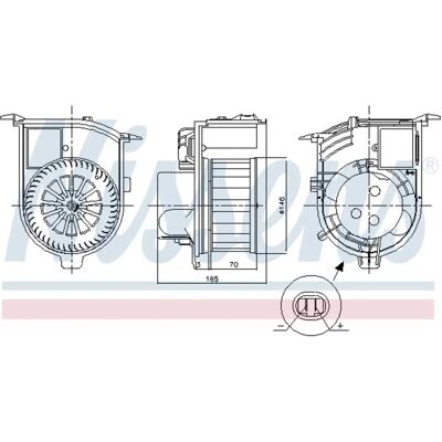Nissens Ventilateur d'Intérieur Renault Clio - 146mm - 240W - 12V - Sans Résistance Nissens Ventilateur d'Intérieur Renault Clio - 146mm - 240W - 12V - Sans Résistance