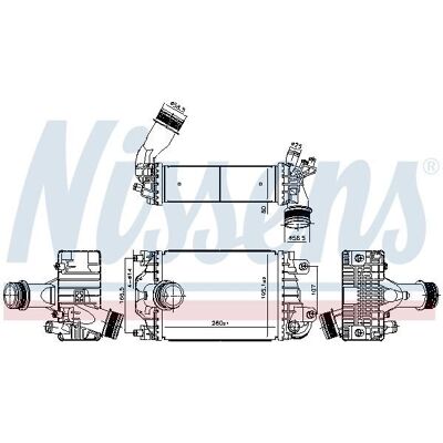 NISSENS 961598 Intercooler - Luchtgekoeld, compatibel met Porsche NISSENS 961598 Intercooler - Luchtgekoeld, compatibel met Porsche