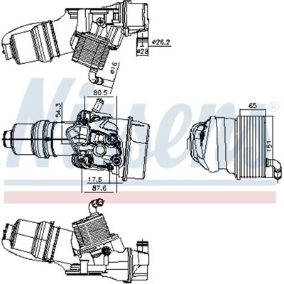 NISSENS 91309 Water-Cooled Oil Radiator - Oil Filter Housing NISSENS 91309 Water-Cooled Oil Radiator - Oil Filter Housing