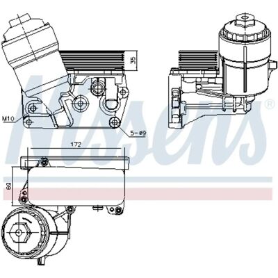 NISSENS Τύπος 91310 Ψυγείο λαδιού με ψύξη με νερό - Κέλυφος φίλτρου λαδιού για VW Transporter T5, Touareg NISSENS Τύπος 91310 Ψυγείο λαδιού με ψύξη με νερό - Κέλυφος φίλτρου λαδιού για VW Transporter T5, Touareg