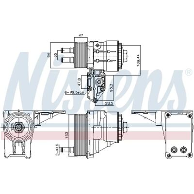 NISSENS 91328 Wassergekühlter Ölkühler mit Filter - Radiator NISSENS 91328 Wassergekühlter Ölkühler mit Filter - Radiator