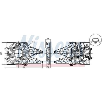 NISSENS 850047 Radiatorin Tuuletinmoottori - 404mm, 8 lapaa, 12V NISSENS 850047 Radiatorin Tuuletinmoottori - 404mm, 8 lapaa, 12V