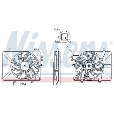 NISSENS 850052 Kühlerlüfter - 360mm, 192W, 9 Flügel NISSENS 850052 Kühlerlüfter - 360mm, 192W, 9 Flügel