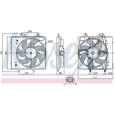 NISSENS 850087 Ανεμιστήρας ψύξης κινητήρα - Για Peugeot και Citroën NISSENS 850087 Ανεμιστήρας ψύξης κινητήρα - Για Peugeot και Citroën