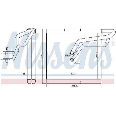 NISSENS Sitz VW Audi Škoda Verdampfer - Modell 92366 NISSENS Sitz VW Audi Škoda Verdampfer - Modell 92366