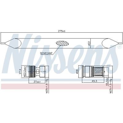 NISSENS 95784 Déshydrateur de Clim - Toyota Lexus Suzuki NISSENS 95784 Déshydrateur de Clim - Toyota Lexus Suzuki