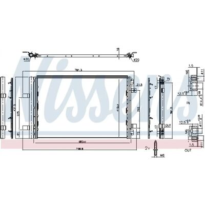 NISSENS 941283 Klimakondensator - Aluminium med Tørret NISSENS 941283 Klimakondensator - Aluminium med Tørret