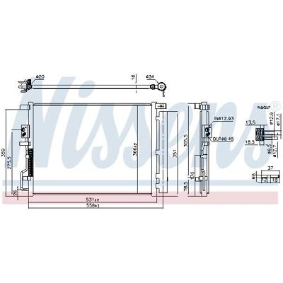 NISSENS 941290 Alumiininen Ilmastointikondensaattori - Ilmastointi NISSENS 941290 Alumiininen Ilmastointikondensaattori - Ilmastointi