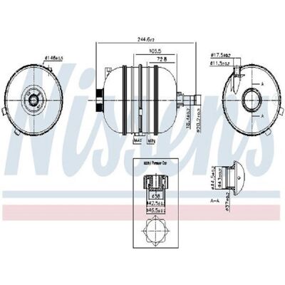 NISSENS 996126 Expansion Tank - 1.15L Plastic Capped NISSENS 996126 Expansion Tank - 1.15L Plastic Capped
