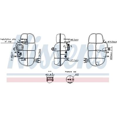 NISSENS 996237 - Expansietank voor koelvloeistof NISSENS 996237 - Expansietank voor koelvloeistof