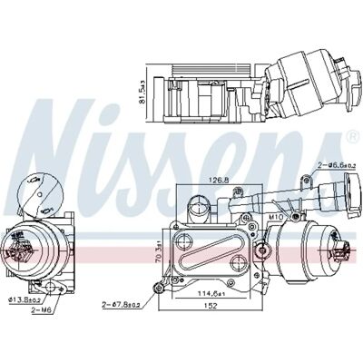NISSENS 91346 Öljyjäähdytin - Vesikylmä suodattimella Fiatille, Opelille NISSENS 91346 Öljyjäähdytin - Vesikylmä suodattimella Fiatille, Opelille