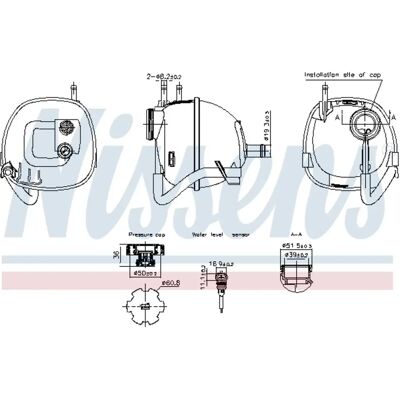 NISSENS 996222 Expansionskärl - Nivåsensor, Plast, 1L NISSENS 996222 Expansionskärl - Nivåsensor, Plast, 1L