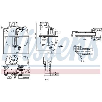 NISSENS 996266 Laajennustankki - Muovi 0,75L NISSENS 996266 Laajennustankki - Muovi 0,75L