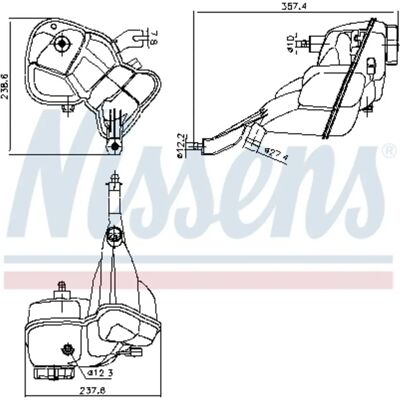 NISSENS 996275 Expansievat - Kunststof, 1,4L NISSENS 996275 Expansievat - Kunststof, 1,4L
