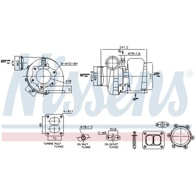 NISSENS 93583 Turbo - Pakokaasut, öljyllä jäähdytetty, Euro 4 NISSENS 93583 Turbo - Pakokaasut, öljyllä jäähdytetty, Euro 4